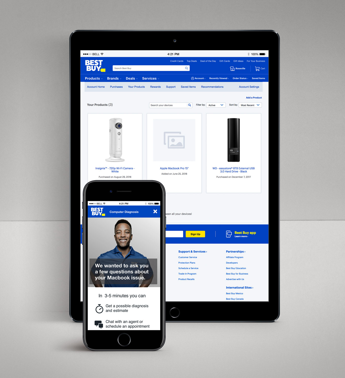 Device Inventory (tablet) and Intro Page (mobile)